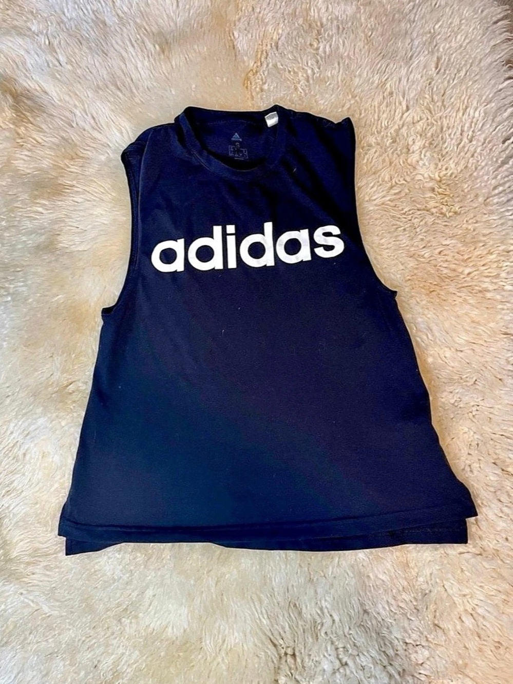 Adidas Sleeveless Black Athletic Tank Top Tee Size Small